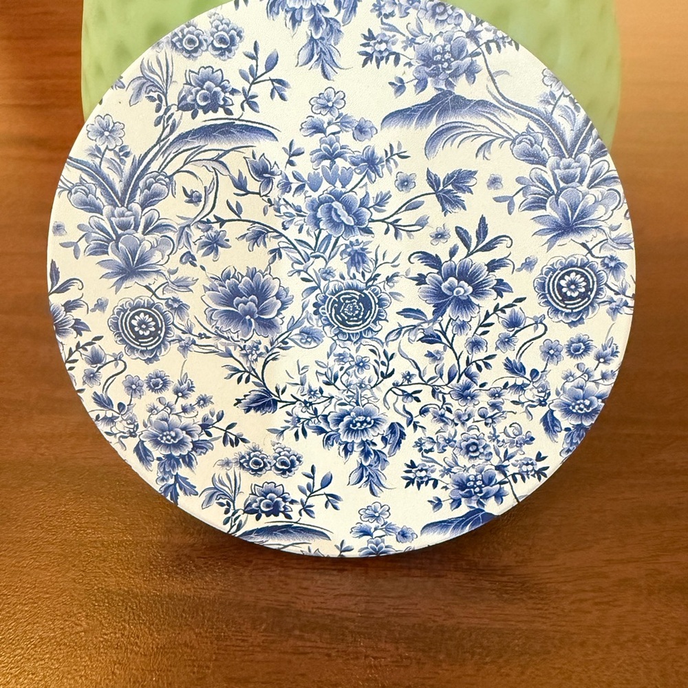 Chinoiserie Coasters, Blue & White Botanical Print Coasters Kitchen Set of 2 - Picture 7 of 8